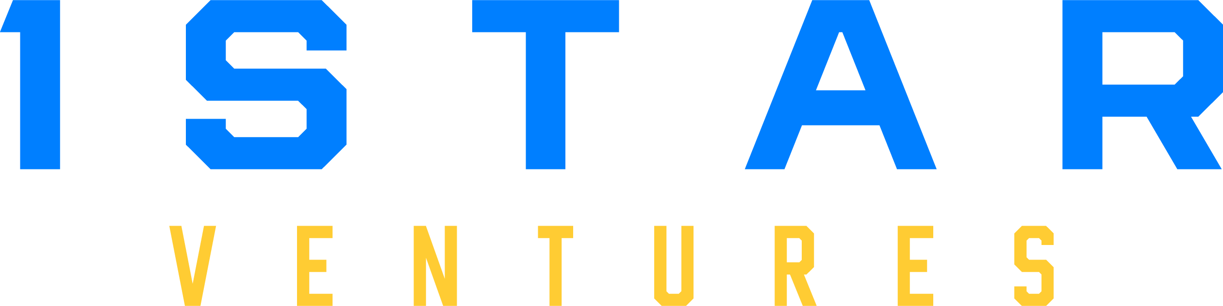 1STAR VENTURES stacked logotype branded color scheme Azure and Sunglow colors